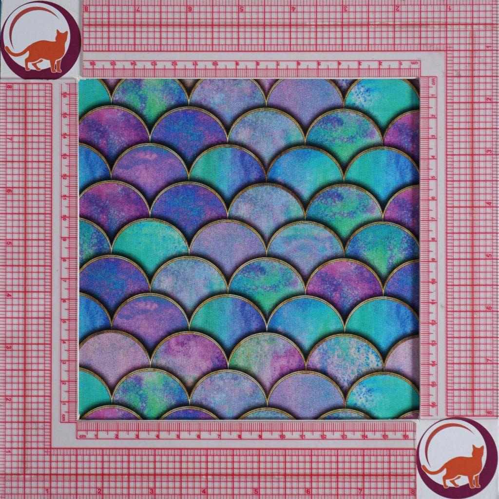 Baumwollstoff Motivdruck Meerjungfrau Schuppen türkis lila